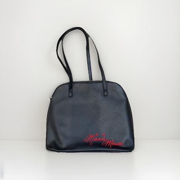 Disney Minnie Mouse Embroidered Red Bow black shoulder bag - Picture 2 of 6